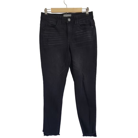 Democracy Ab Technology Jeans Women’s Size 8 Black Skinny Ankle Distressed - Picture 1 of 11